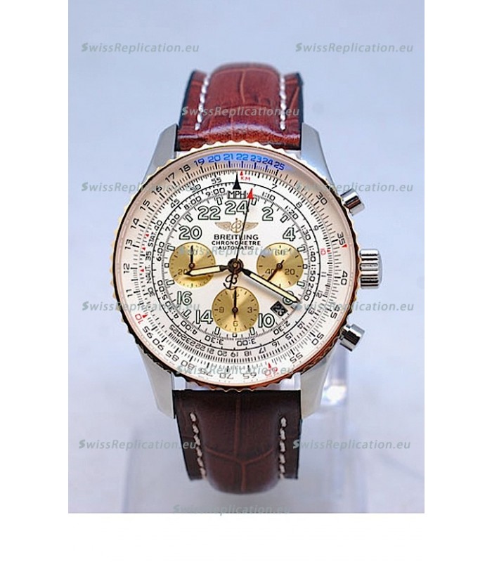 Breitling Navitimer Cosmonaute Swiss Replica Watch Gold Plated Bezel