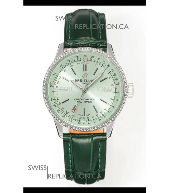 Navitimer Automatic 36 Green Dial Steel Casing Super Clone Watch 