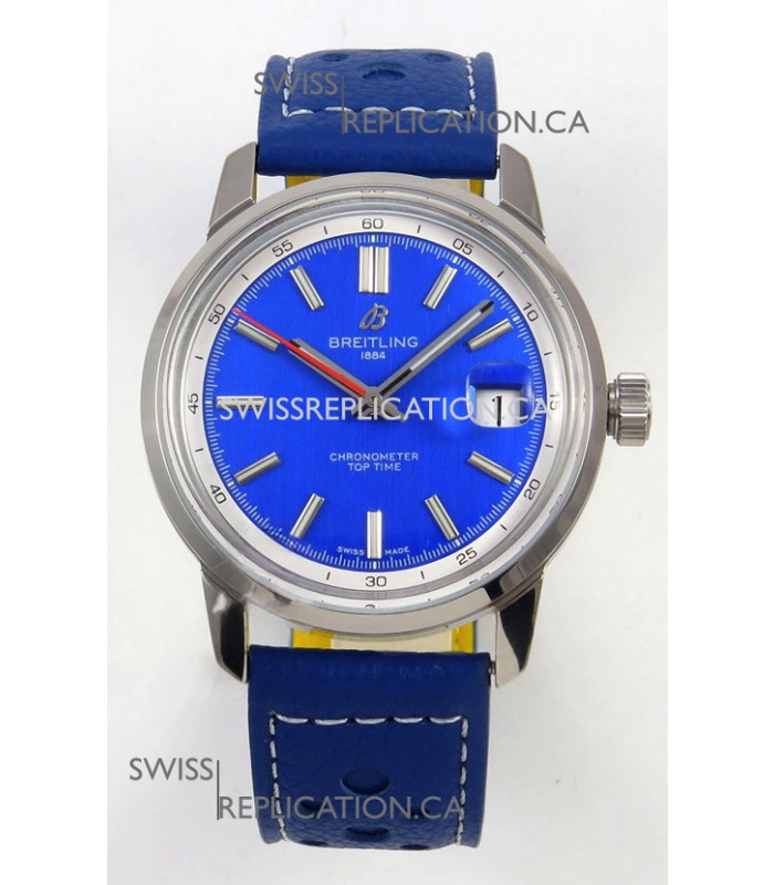 Top Time B31 38mm Blue Dial Red Seconds Hands Super Clone Watch 