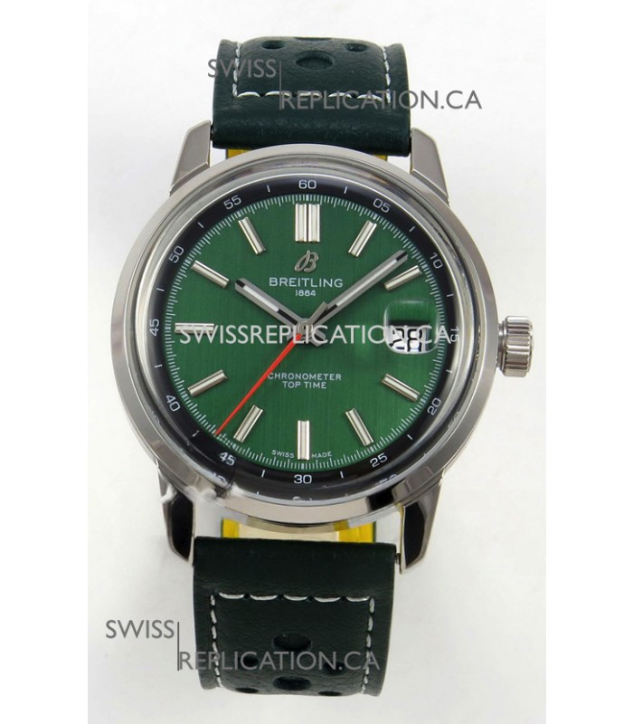 Top Time B31 38mm Green Dial Red Seconds Hands Super Clone Watch 
