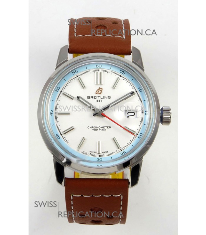 Top Time B31 38mm White Dial Red Seconds Hands Super Clone Watch 