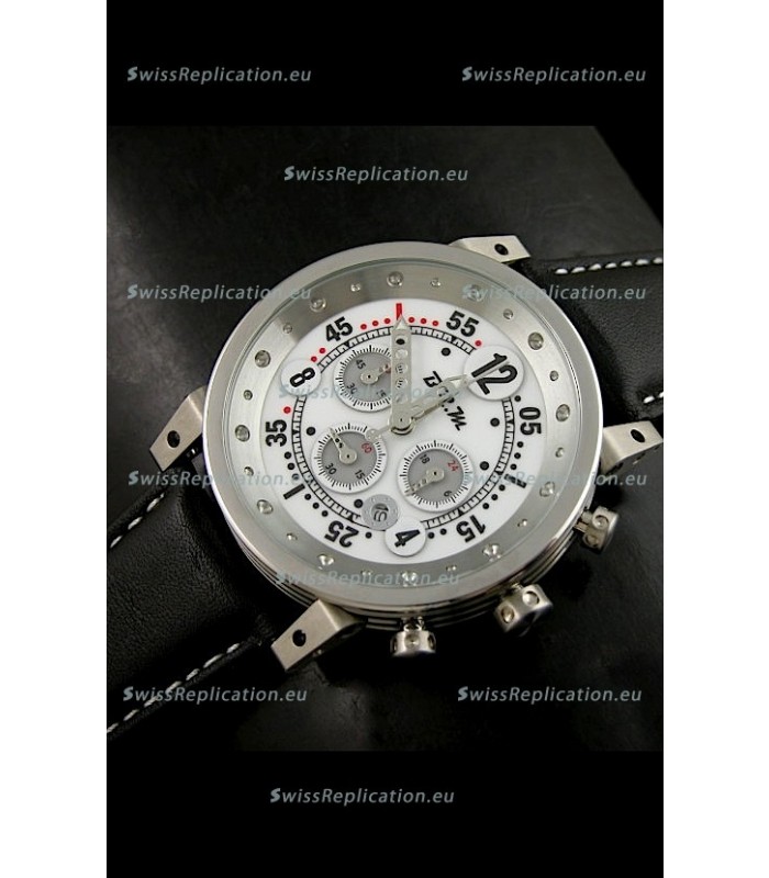 B.R.M.0011G6 Japanese Replica Quartz Watch in White Dial