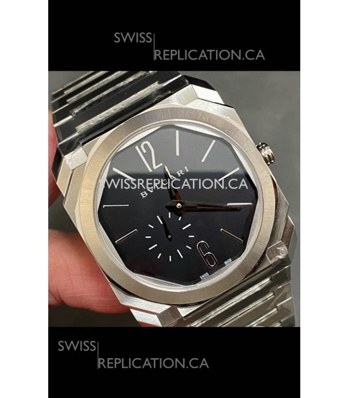 Octo Finissmo 7MM Thick Black Dial Super Clone Watch 