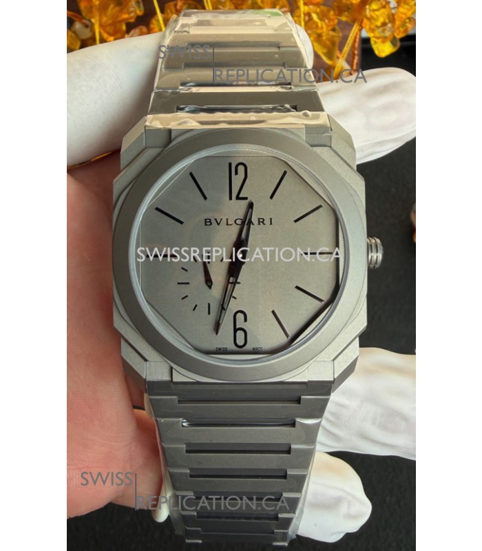 Octo Finissmo 7MM Thick Titanium Case Grey Dial Super Clone Watch 