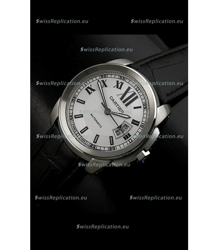 Cartier Calibre de Cartier Swiss Replica Automatic Watch in White Dial