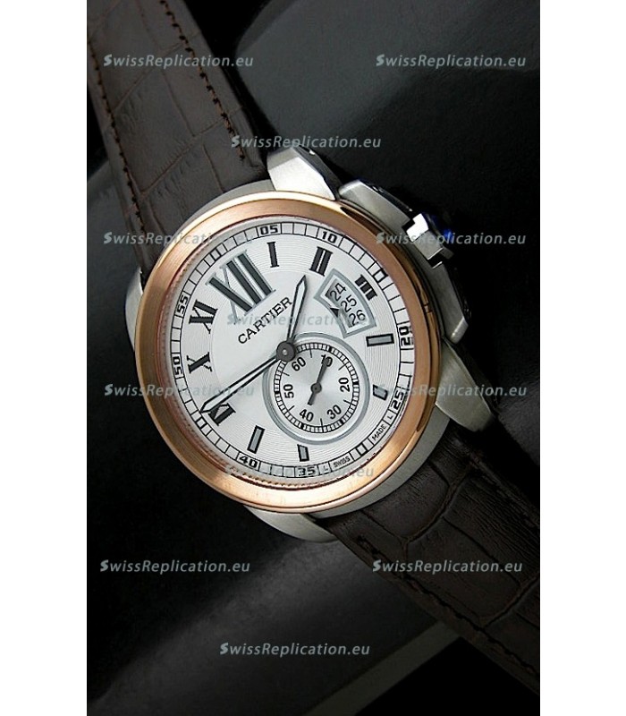 Cartier Calibre de Japanese Replica Watch in White Dial