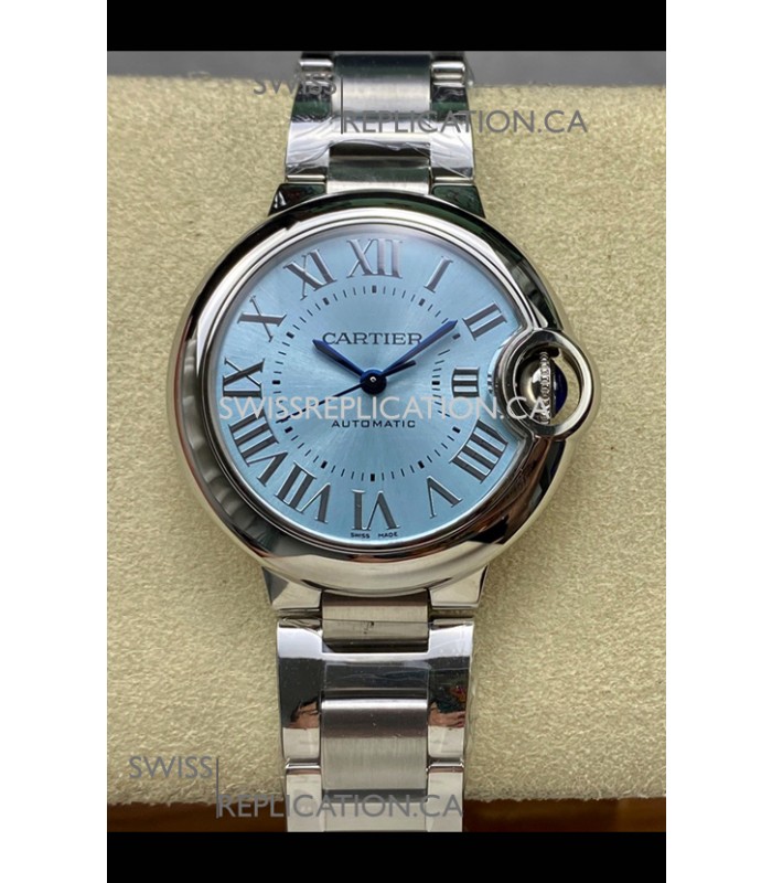 Ballon De Cartier Automatic Ice Blue 36MM Dial Super Clone Watch 