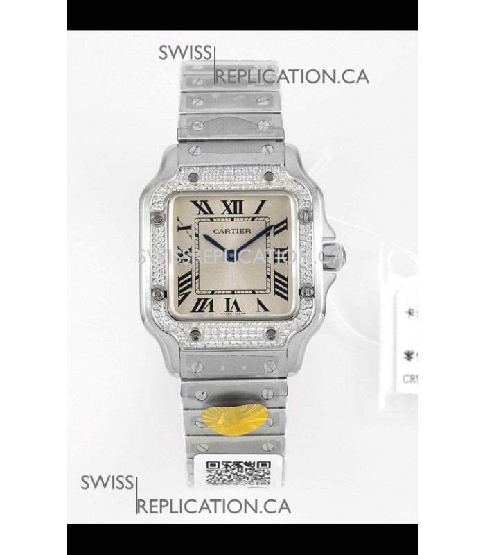 Cartier Santos Swiss Quartz 27MM Steel Dial Super Clone Watch
