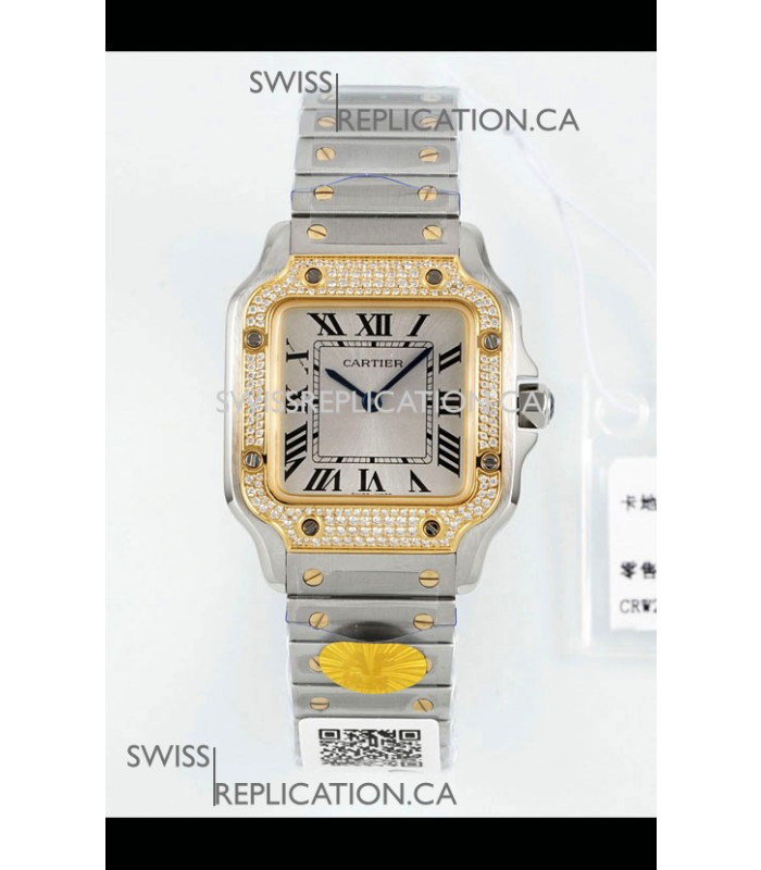 Cartier Santos Swiss Quartz 27MM Two Tone Super Clone Watch
