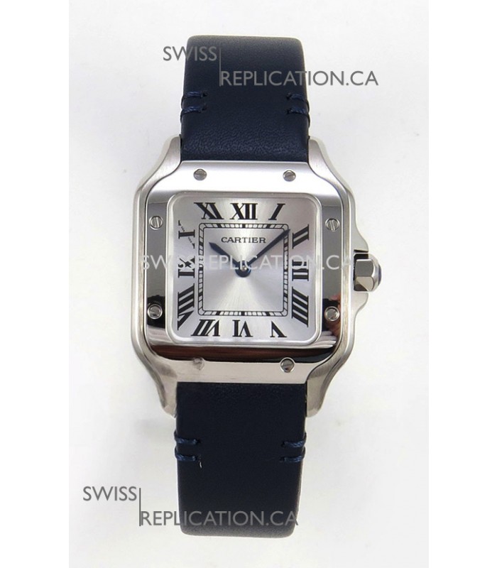 Cartier Santos Swiss Quartz 27MM Steel Leather Strap Super Clone Watch