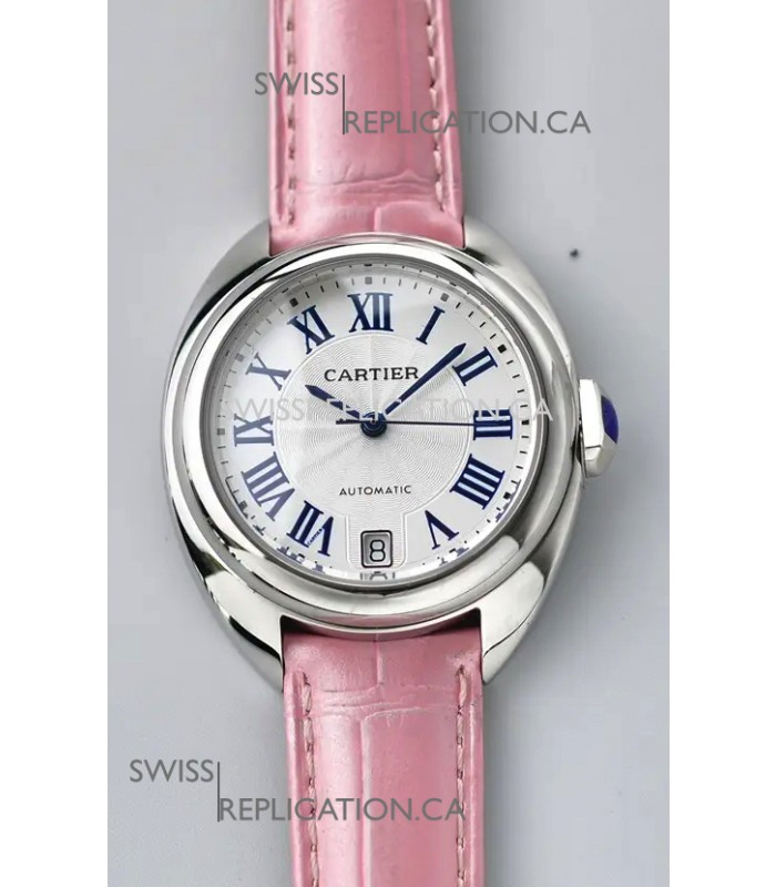 Cle De Cartier 40MM Automatic Super Clone Watch Pink Strap