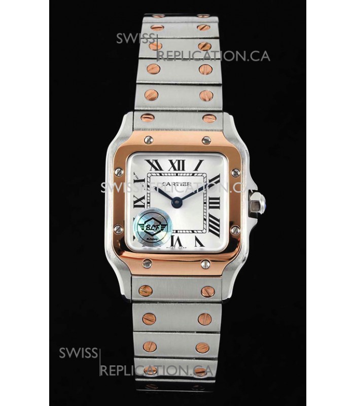 Cartier Santos Swiss Quartz 27MM Two Tone Super Clone Watch