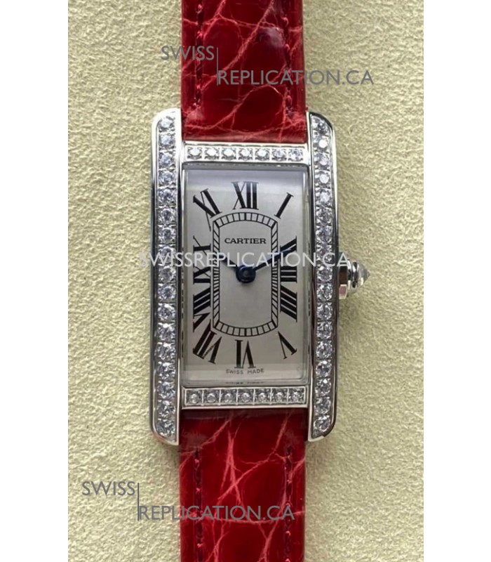 Cartier Tank Americaine Swiss Quartz 19mm Steel Casing Swiss Replica Watch 