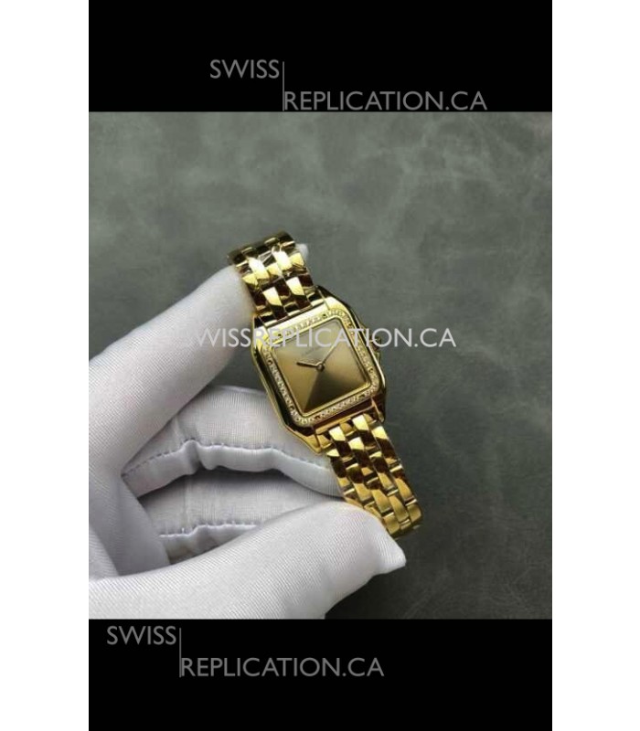 PANTHERE de Cartier 27MM Gold Diamonds Dial Super Clone Watch 