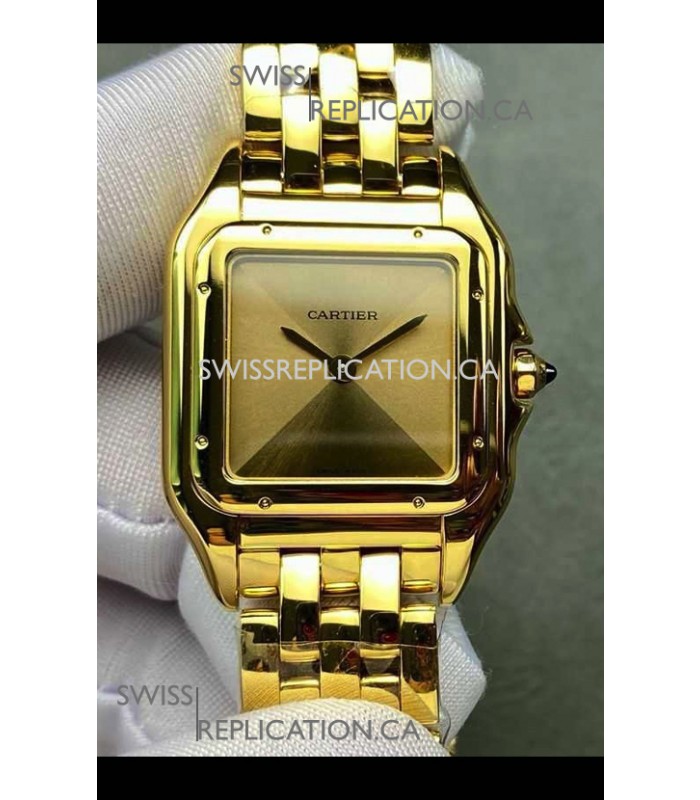 PANTHERE de Cartier 27MM Gold Dial Super Clone Watch 