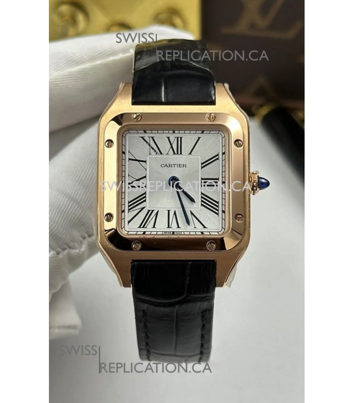 Cartier Santos Dumont in Rose Gold Casing 27MM Super Clone Watch 