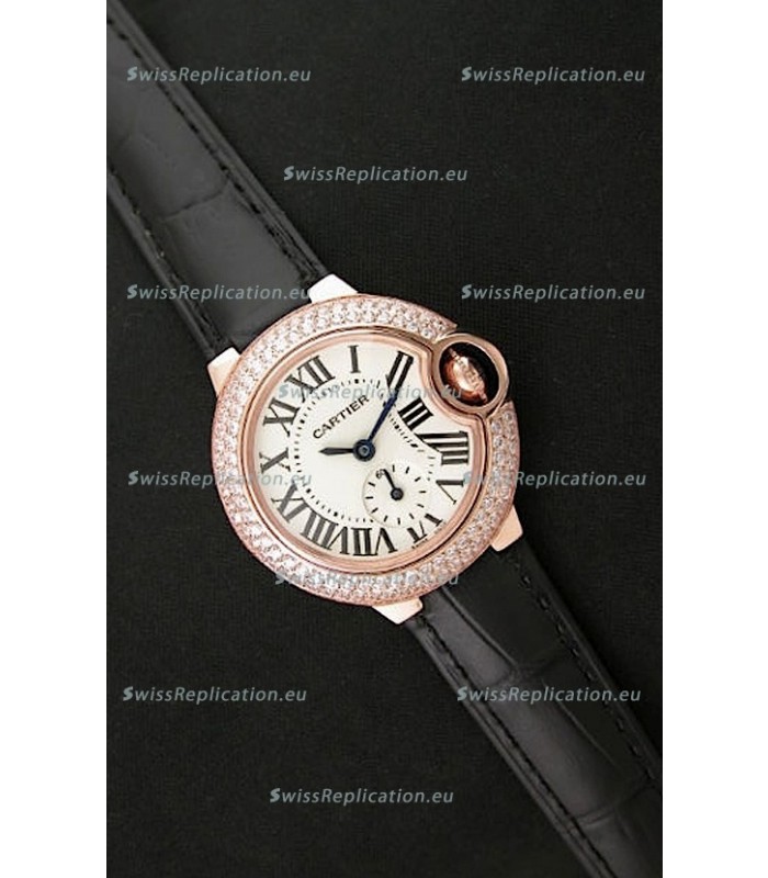 Cartier Swiss Ladies Replica Watch in Rose Gold Casing