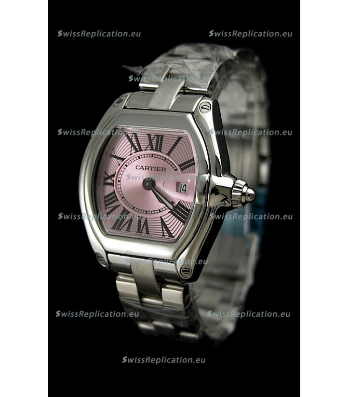 Cartier Roadster Ladies Watch - 1:1 Mirror Replica Watch in Pink Dial