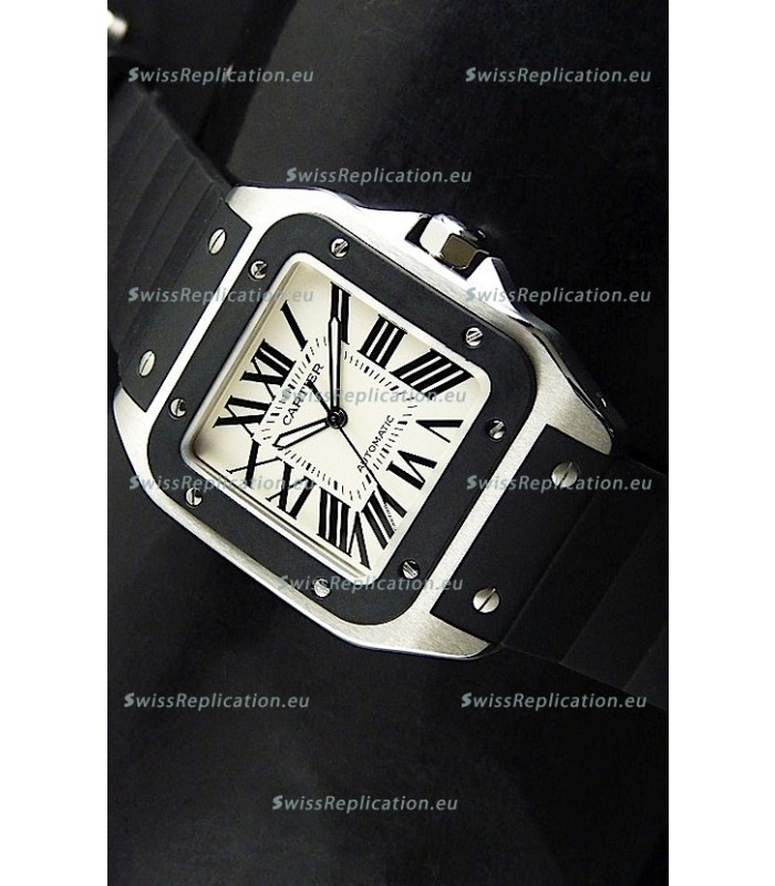 Cartier Santos Swiss Replica Watch in White Dial
