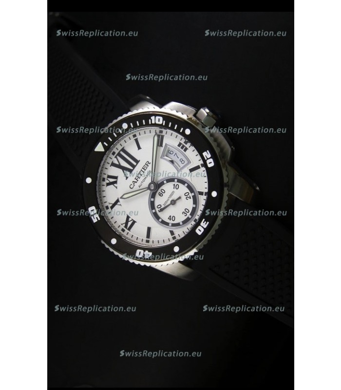 Calibre De Cartier Watch 42MM White Dial Steel Case - 1:1 Mirror Replica Watch