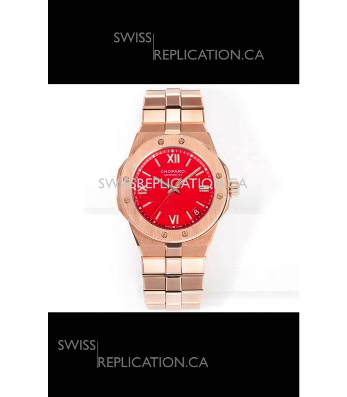 Chopard Alpine Eagle Rose Gold Red Dial Super Clone Replica Watch