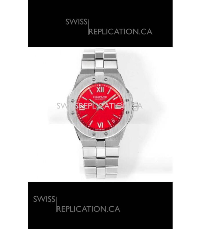 Chopard Alpine Eagle Stainless Steel Red Dial Super Clone Replica Watch