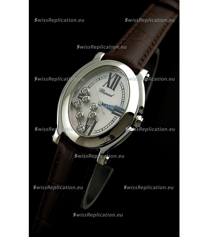 Chopard Happy Sport Swiss Replica Watch in Brown Strap