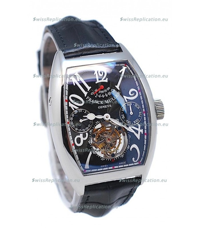 Franck Muller Casablanca Calender Tourbillon Swiss Watch in Black Dial
