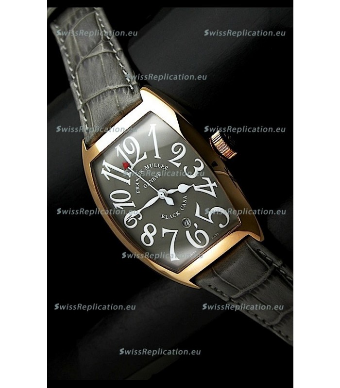Franck Muller Black Casa Japanese Replica Watch in Grey Dial