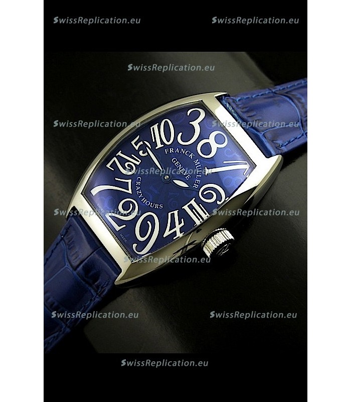 Franck Muller Crazy Hours Japanese Replica Watch in Blue Dial