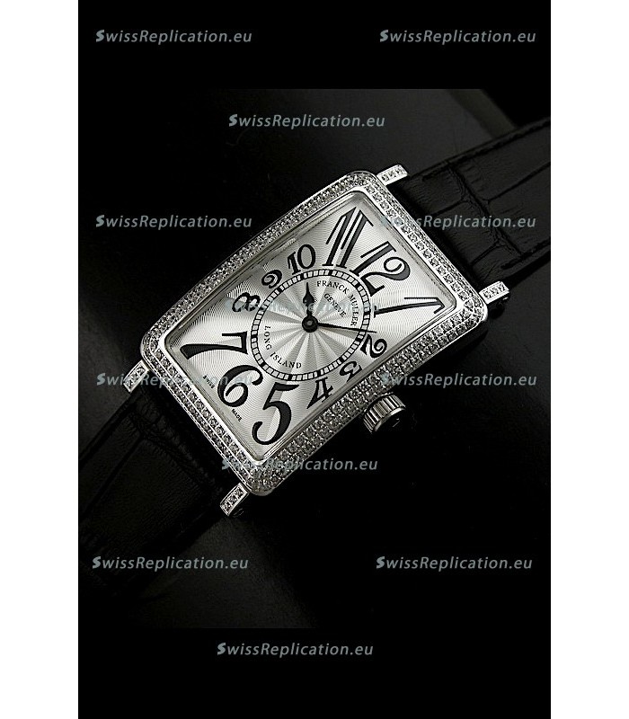 Franck Muller Long Island Japanese Replica Watch in Silver White Dial