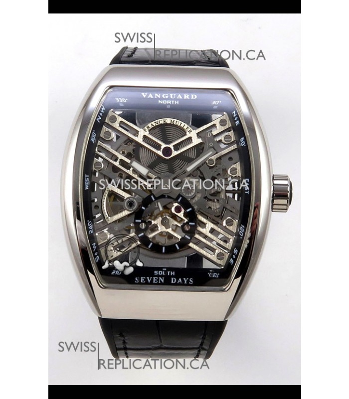 Franck Muller V45 Tourbillon Skeleton Steel Super Clone Watch 