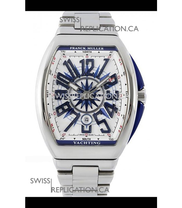 Franck Muller Vanguard Yachting V45 Stainless Steel White Dial Swiss Replica Watch