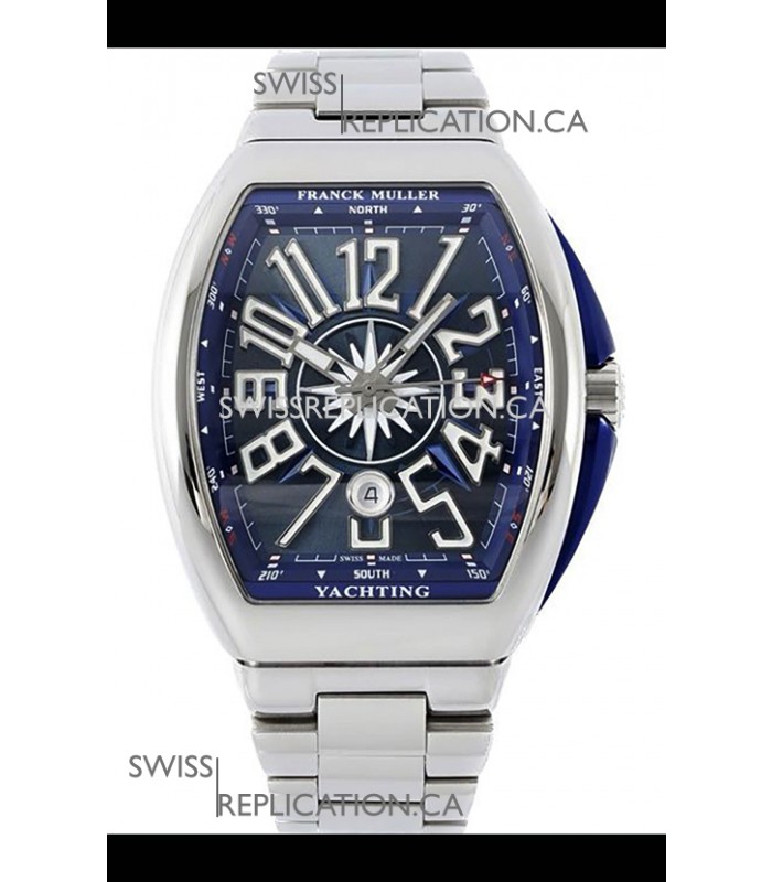 Franck Muller Vanguard Yachting V45 Stainless Steel Blue Dial Swiss Replica Watch