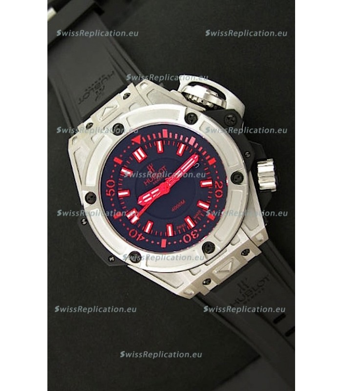 Hublot King Power Diver 4000m Swiss Replica Watch in Red Markers