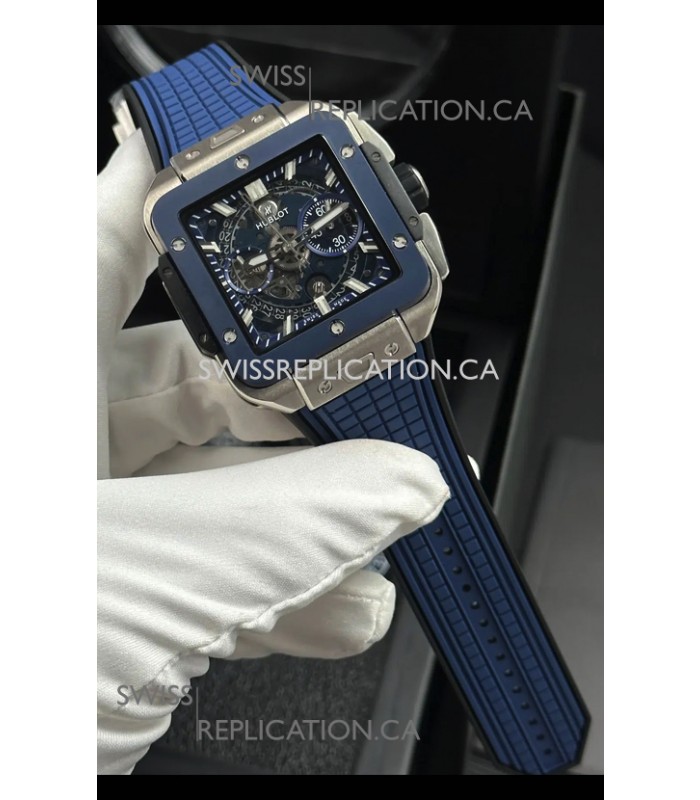 Hublot Square Bang Unico Titanium Case Blue Super Clone Watch 