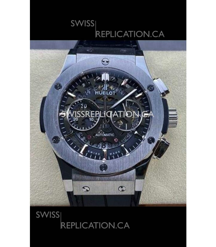 Hublot Classic Fusion Chronograph Stainless Steel Skeleton Super Clone Watch 