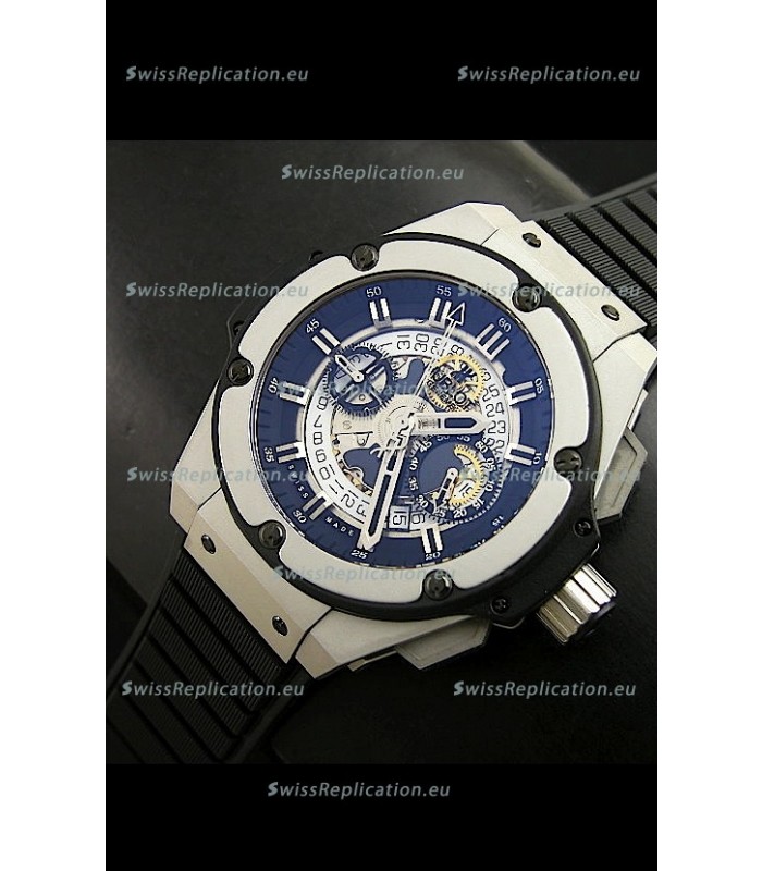 Hublot Big Bang King Power Skeleton Swiss Watch in Brushed Steel