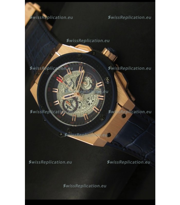 Hublot Big Bang King Rose Gold Skeleton Dial Watch Swiss Quartz 45MM