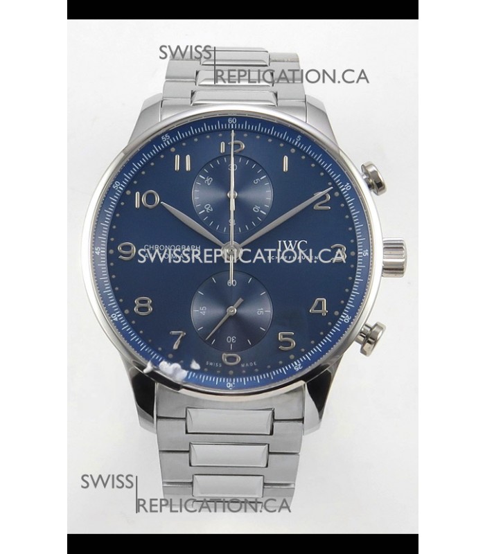 IWC Portuguese Chronograph Blue Dial Super Clone Watch 