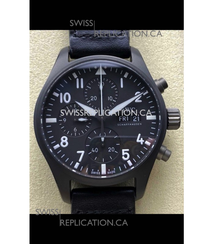 IWC PILOT'S Chronograph Ceramic Black Dial Super Clone Watch 