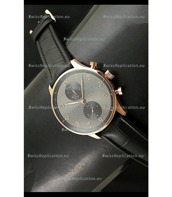 IWC Portuguese Chronograph Swiss Watch in Pink Gold Casing