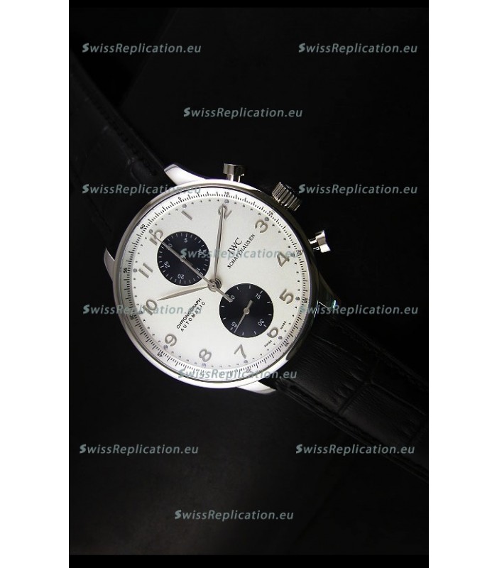 IWC Portuguese Chronograph Swiss Replica Watch in Steel Case - 1:1 Mirror Replica Edition
