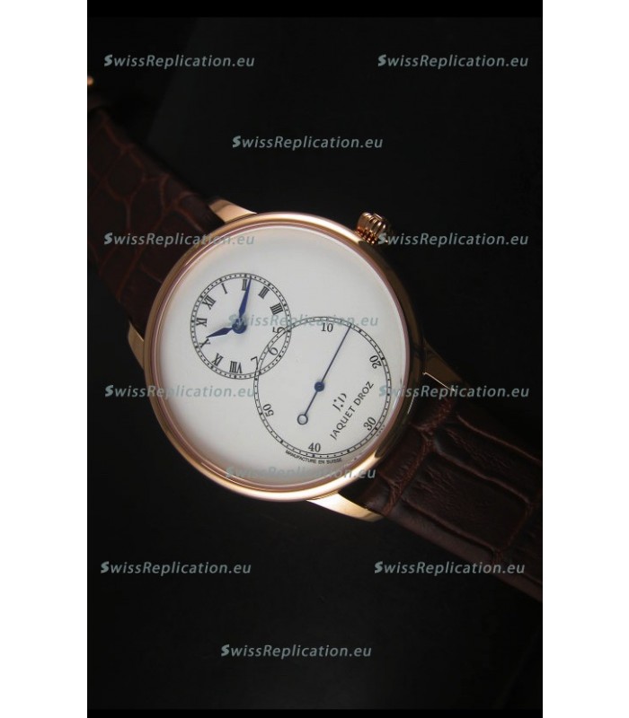 Jaquet Droz Grande Seconde Ivory Enamel Rose Gold Case Watch in White Dial