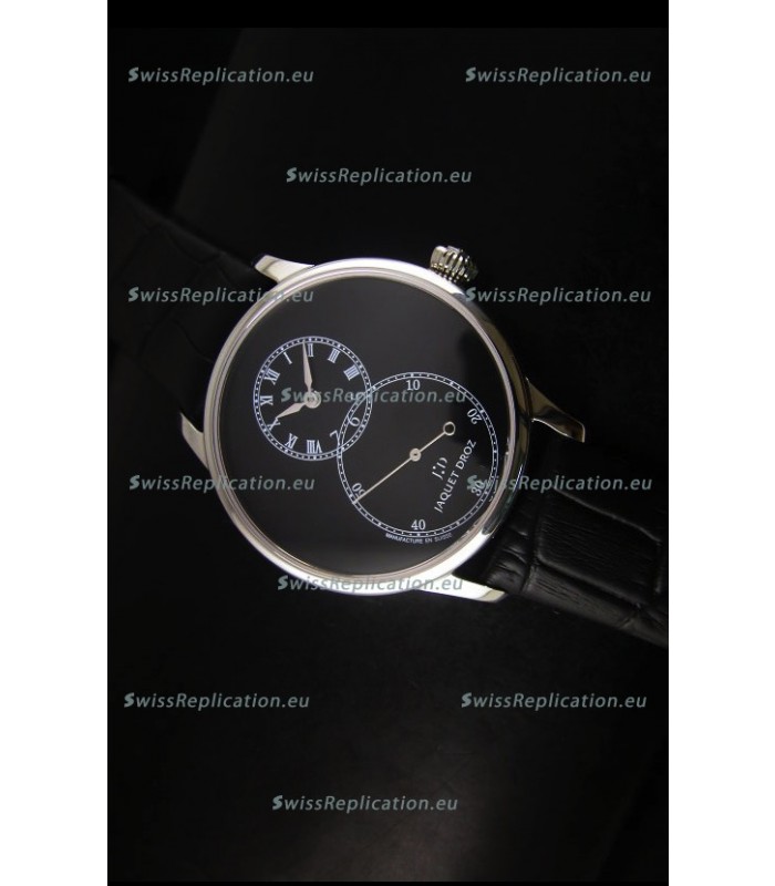 Jaquet Droz Grande Seconde Black Enamel Stainless Steel Case Watch in Black Dial