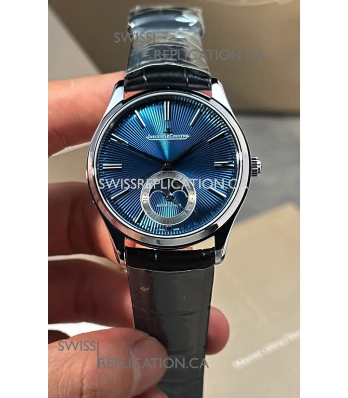 Jaeger LeCoultre Master Ultra Thin Blue Enamel Moonphase Dial Super Clone Watch 