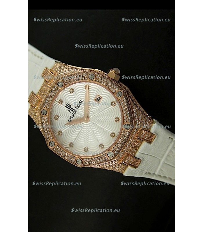 Audemars Piguet Royal Oak LADY Replica Watch in Pink Gold Casing