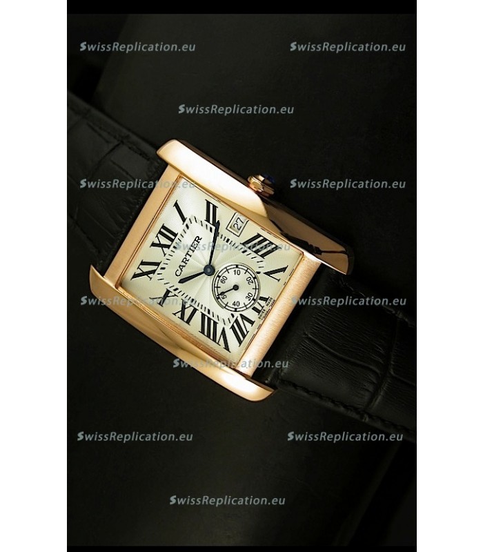 Cartier Tank Anglaise Japanese Replica Watch 34MM - White Dial Pink Gold 