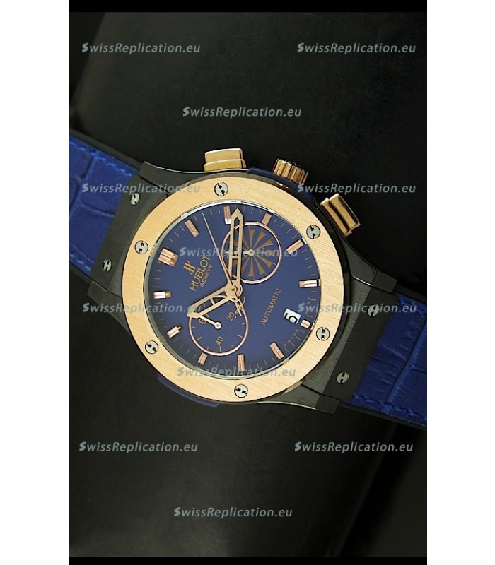 Hublot Classic Fusion Chrono Japanese Quartz Replica Watch in Blue Dial
