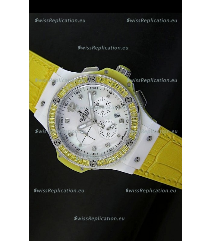 Hublot Big Bang 34MM Ladies Tutti Frutti Edition in Yellow Strap